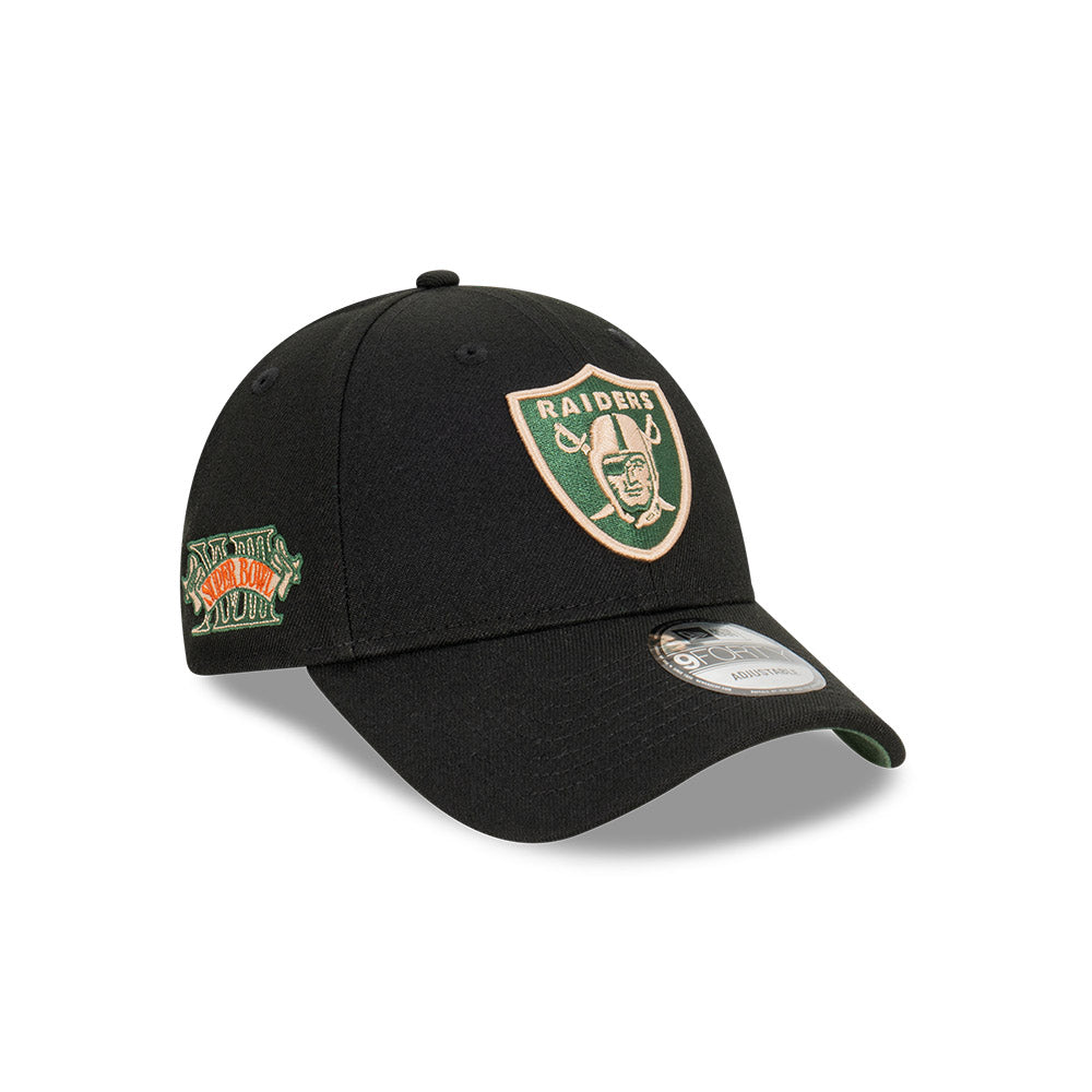 Las Vegas Raiders Hat - Black Cilantro 9Forty NFL Super Bowl Snapback - New Era